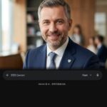 Профессиональный портрет уверенного российского бизнесмена в студийном освещении на нейтральном размытом фоне